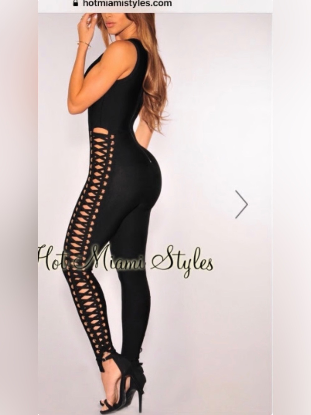 Elegant Black Lace-Up Jumpsuit
